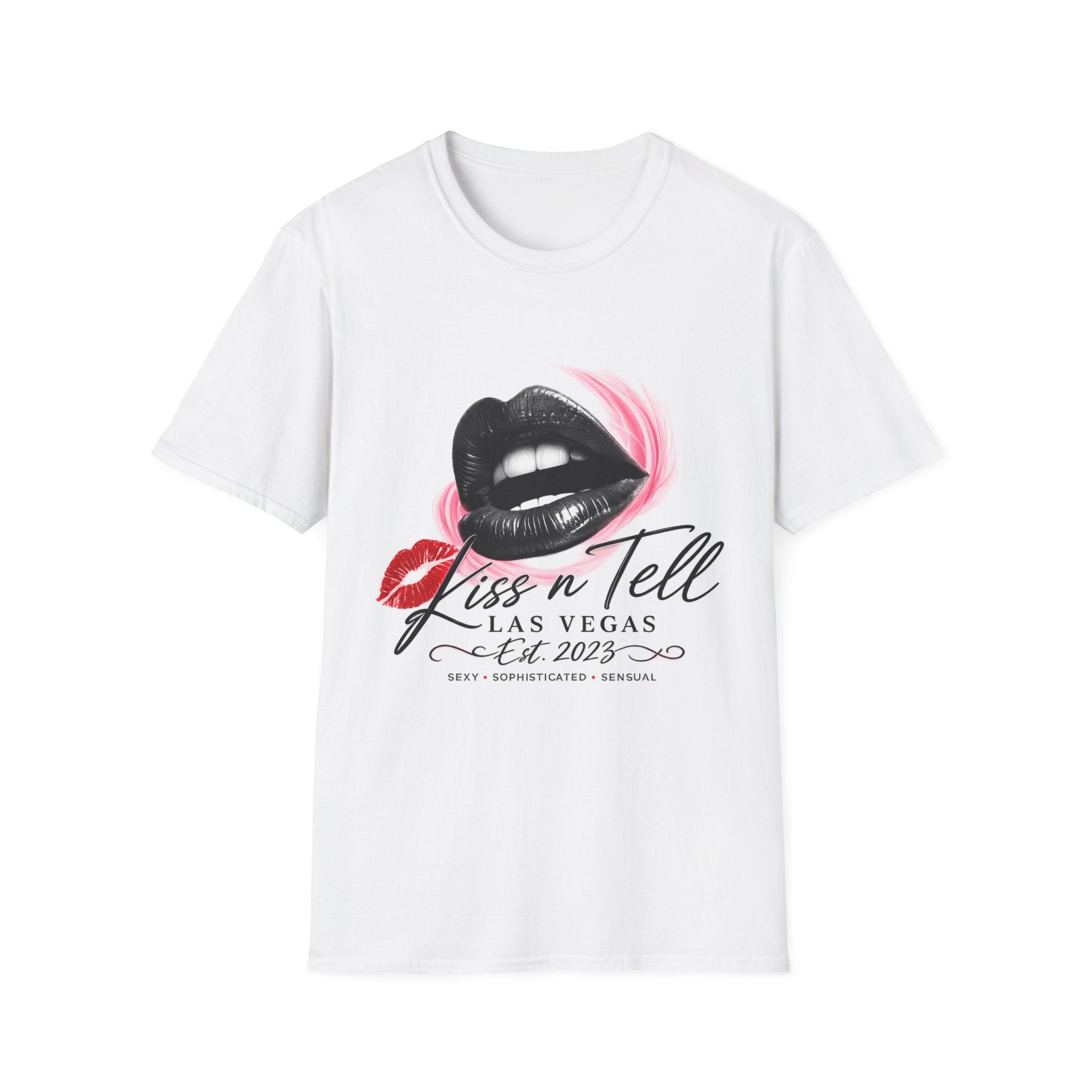 'Kiss n Tell Las Vegas' Graphic Tee (Bla
